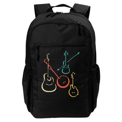 Retro Bluegrass Guitars Banjos Fiddles Mandolins Backpack