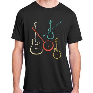 Retro Bluegrass Guitars Banjos Fiddles Mandolins Adult ChromaSoft Performance T-Shirt