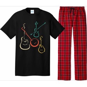 Retro Bluegrass Guitars Banjos Fiddles Mandolins Pajama Set