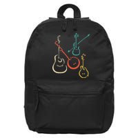 Retro Bluegrass Guitars Banjos Fiddles Mandolins 16 in Basic Backpack