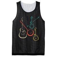 Retro Bluegrass Guitars Banjos Fiddles Mandolins Mesh Reversible Basketball Jersey Tank