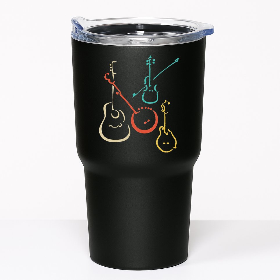 Retro Bluegrass Guitars Banjos Fiddles Mandolins Tumbler