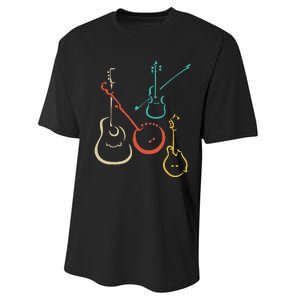 Retro Bluegrass Guitars Banjos Fiddles Mandolins Performance Sprint T-Shirt