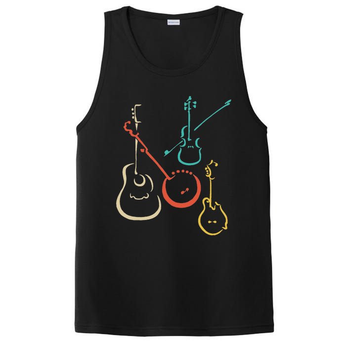 Retro Bluegrass Guitars Banjos Fiddles Mandolins PosiCharge Competitor Tank