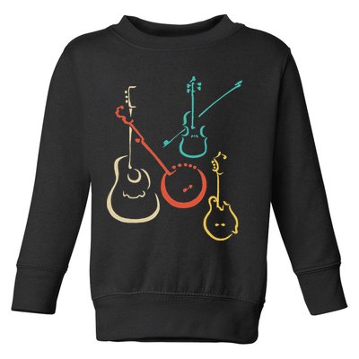 Retro Bluegrass Guitars Banjos Fiddles Mandolins Toddler Sweatshirt
