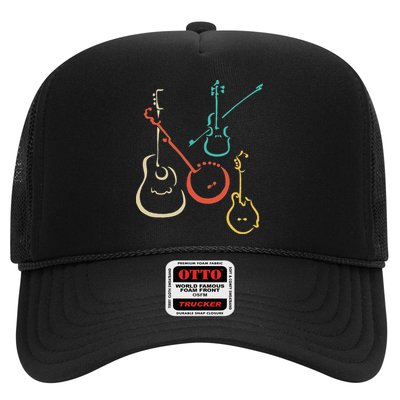 Retro Bluegrass Guitars Banjos Fiddles Mandolins Hat