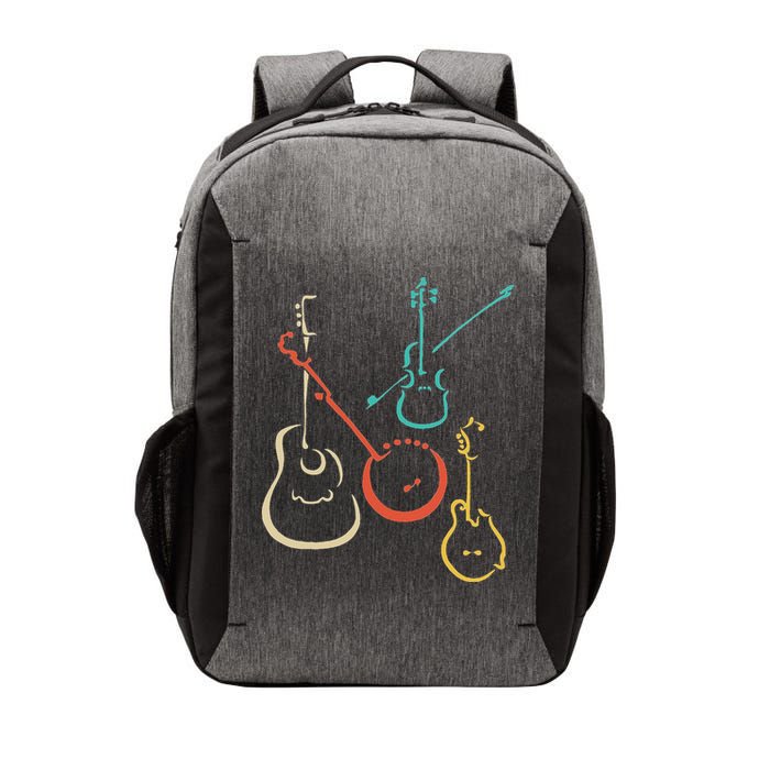Retro Bluegrass Guitars Banjos Fiddles Mandolins Vector Backpack