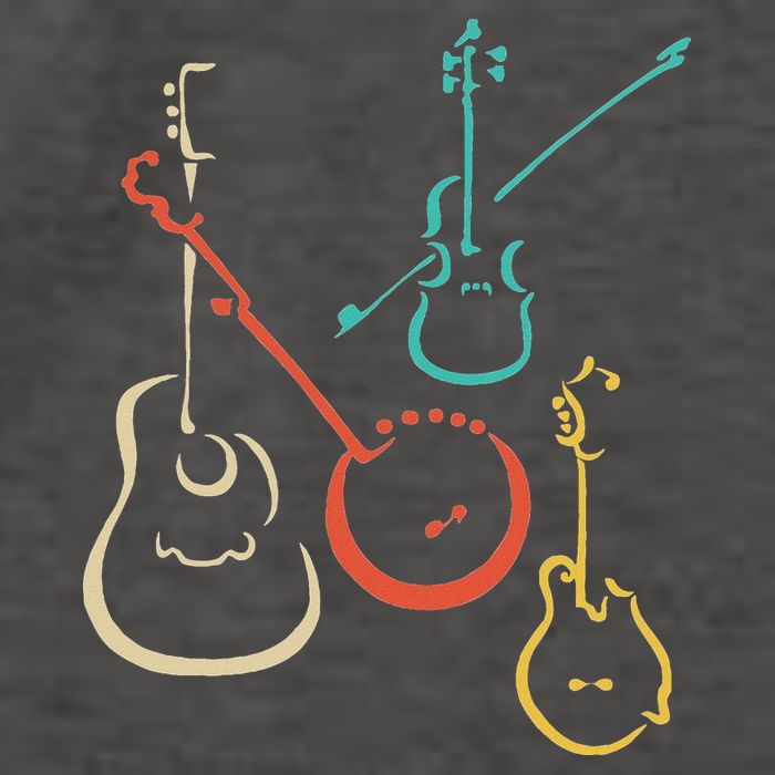 Retro Bluegrass Guitars Banjos Fiddles Mandolins Vector Backpack