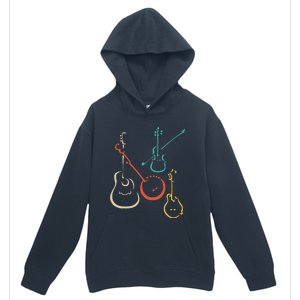 Retro Bluegrass Guitars Banjos Fiddles Mandolins Urban Pullover Hoodie