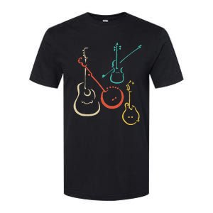 Retro Bluegrass Guitars Banjos Fiddles Mandolins Softstyle CVC T-Shirt