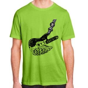 Rock Bass Guitar Skull Rock Guitarist Bass Player Musician Adult ChromaSoft Performance T-Shirt