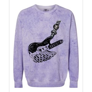 Rock Bass Guitar Skull Rock Guitarist Bass Player Musician Colorblast Crewneck Sweatshirt