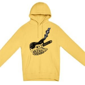 Rock Bass Guitar Skull Rock Guitarist Bass Player Musician Premium Pullover Hoodie