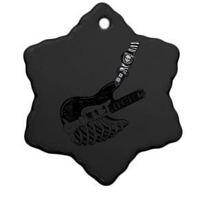 Rock Bass Guitar Skull Rock Guitarist Bass Player Musician Ceramic Star Ornament