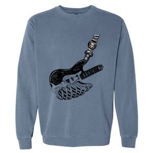 Rock Bass Guitar Skull Rock Guitarist Bass Player Musician Garment-Dyed Sweatshirt