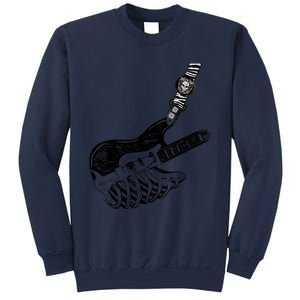 Rock Bass Guitar Skull Rock Guitarist Bass Player Musician Sweatshirt