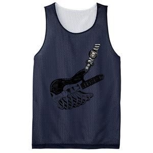 Rock Bass Guitar Skull Rock Guitarist Bass Player Musician Mesh Reversible Basketball Jersey Tank