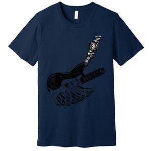 Rock Bass Guitar Skull Rock Guitarist Bass Player Musician Premium T-Shirt