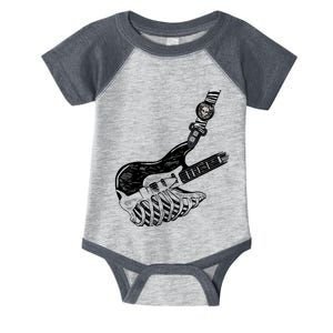 Rock Bass Guitar Skull Rock Guitarist Bass Player Musician Infant Baby Jersey Bodysuit