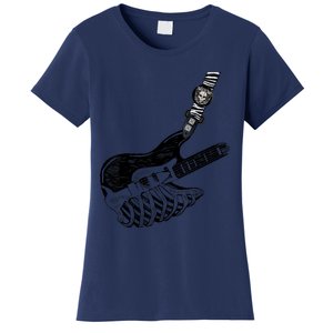 Rock Bass Guitar Skull Rock Guitarist Bass Player Musician Women's T-Shirt