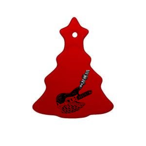 Rock Bass Guitar Skull Rock Guitarist Bass Player Musician Ceramic Tree Ornament