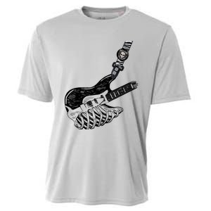 Rock Bass Guitar Skull Rock Guitarist Bass Player Musician Cooling Performance Crew T-Shirt