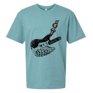 Rock Bass Guitar Skull Rock Guitarist Bass Player Musician Sueded Cloud Jersey T-Shirt