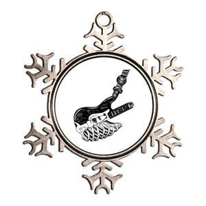 Rock Bass Guitar Skull Rock Guitarist Bass Player Musician Metallic Star Ornament