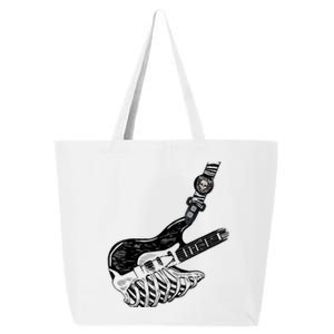 Rock Bass Guitar Skull Rock Guitarist Bass Player Musician 25L Jumbo Tote