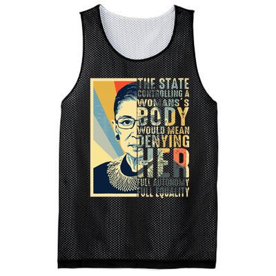 Ruth Bader Ginsburg My Body My Choice Rbg For Women Mesh Reversible Basketball Jersey Tank