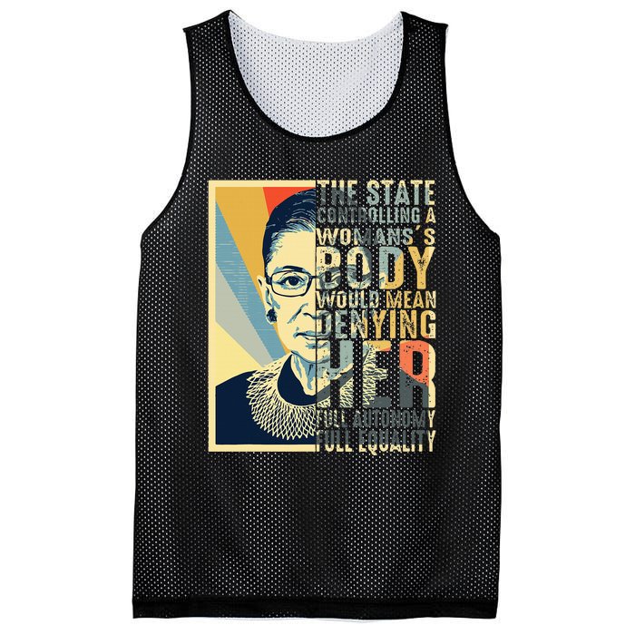 Ruth Bader Ginsburg My Body My Choice Rbg For Women Mesh Reversible Basketball Jersey Tank