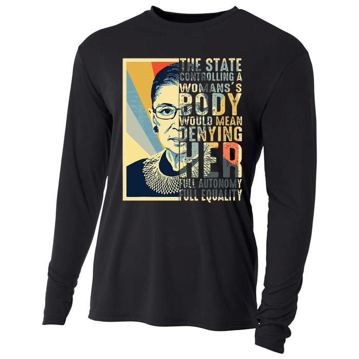 Ruth Bader Ginsburg My Body My Choice Rbg For Women Cooling Performance Long Sleeve Crew