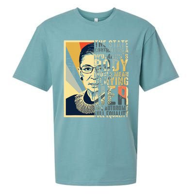 Ruth Bader Ginsburg My Body My Choice Rbg For Women Sueded Cloud Jersey T-Shirt