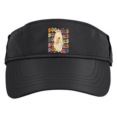 Retro Booooks Ghost Vintage Teacher Reading Groovy Halloween Cute Gift Adult Drive Performance Visor