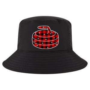 Red Black Green Plaid Christmas Sports Curling Xmas Gift Cool Comfort Performance Bucket Hat