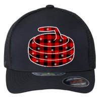 Red Black Green Plaid Christmas Sports Curling Xmas Gift Flexfit Unipanel Trucker Cap