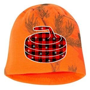 Red Black Green Plaid Christmas Sports Curling Xmas Gift Kati - Camo Knit Beanie