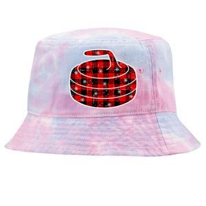 Red Black Green Plaid Christmas Sports Curling Xmas Gift Tie-Dyed Bucket Hat