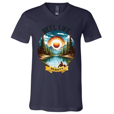 Reellife Beauty Grunge Hook Fishinglife Man Women V-Neck T-Shirt