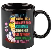 Ruth Bader Ginsburg Pro Choice Feminist RBG Supreme Court 11oz C Handle Ceramic Mug