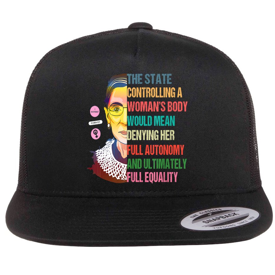 Ruth Bader Ginsburg Pro Choice Feminist RBG Supreme Court Flat Bill Trucker Hat