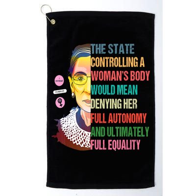 Ruth Bader Ginsburg Pro Choice Feminist RBG Supreme Court Golf Towel