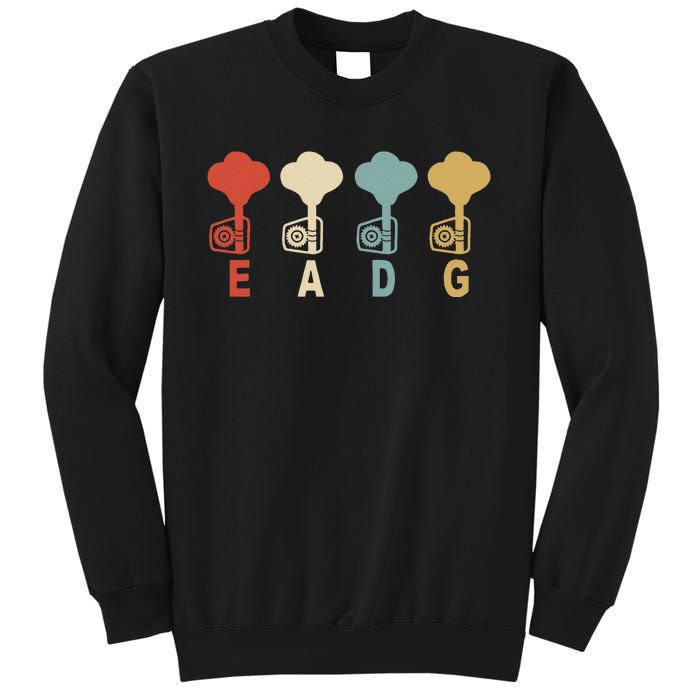 Retro Bass Guitar Player EADG Vintage Guitarist Musician Sweatshirt