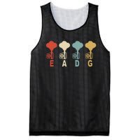 Retro Bass Guitar Player EADG Vintage Guitarist Musician Mesh Reversible Basketball Jersey Tank