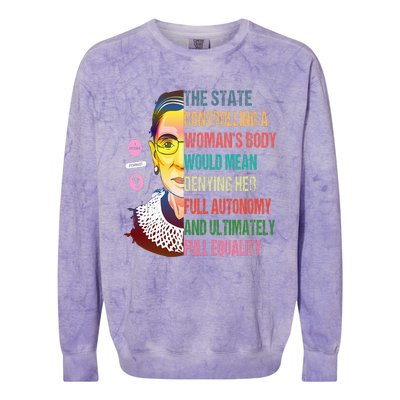 Ruth Bader Ginsburg My Body My Choice Feminist Colorblast Crewneck Sweatshirt