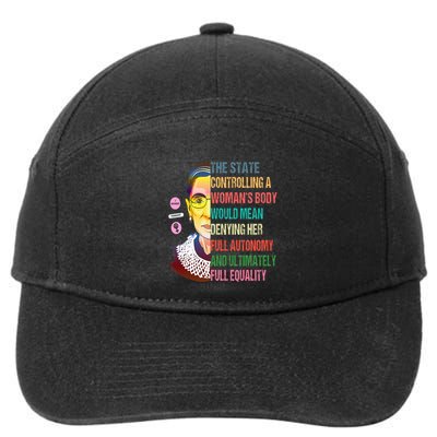 Ruth Bader Ginsburg My Body My Choice Feminist 7-Panel Snapback Hat