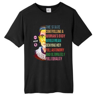 Ruth Bader Ginsburg My Body My Choice Feminist Tall Fusion ChromaSoft Performance T-Shirt