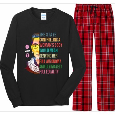 Ruth Bader Ginsburg My Body My Choice Feminist Long Sleeve Pajama Set