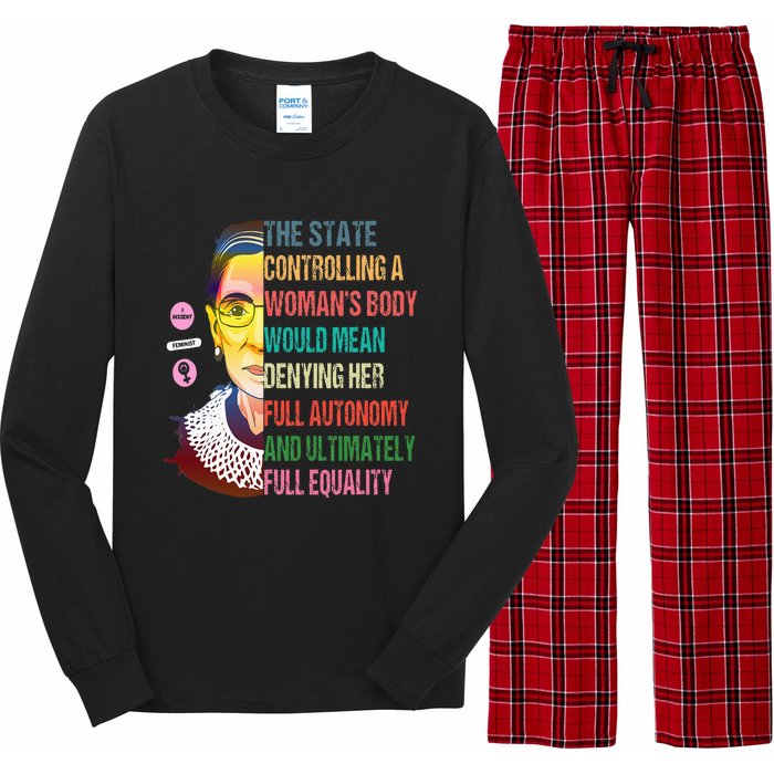 Ruth Bader Ginsburg My Body My Choice Feminist Long Sleeve Pajama Set