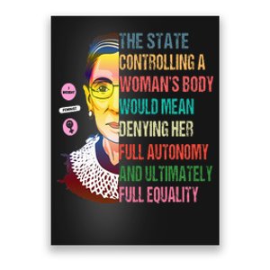 Ruth Bader Ginsburg My Body My Choice Feminist Poster